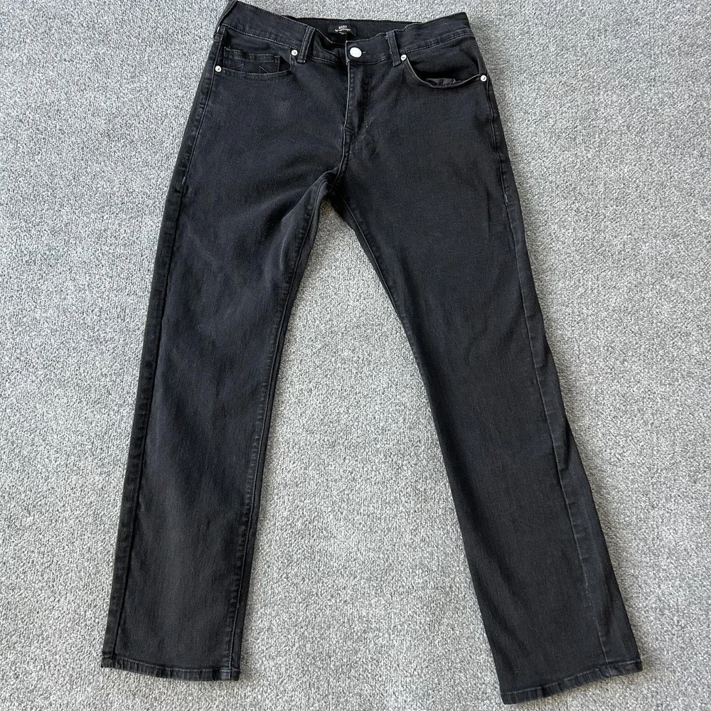 True‎ Religion Ricky Relaxed Straight Jeans Mens 34x33 Black Stretch Denim Logo